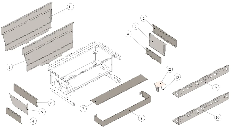 La Marzocco Linea PB – 08 – Body Pannel Brushed (exploded view)