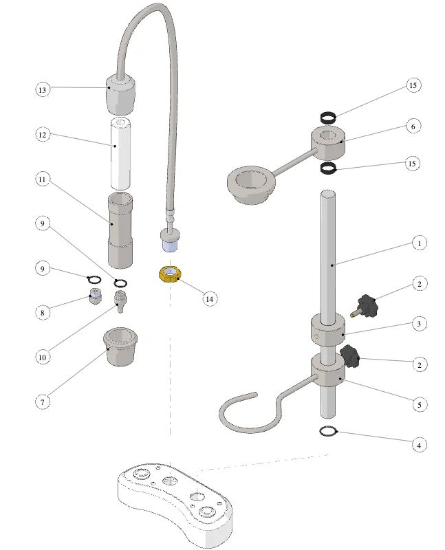 La Marzocco Modbar Pur Over – 08 – Pour-Over-Zapfsystem (Explosionszeichnung)