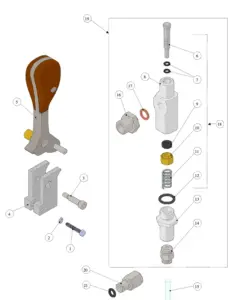 Exploded view Modbar Steam · 08 – Steam Tap System