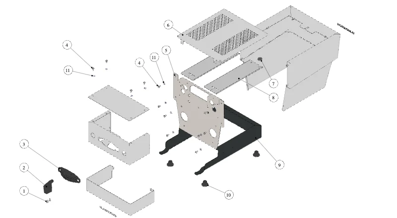 La Marzocco Linea Micra – 09 – Gehäuse (Explosionszeichnung)