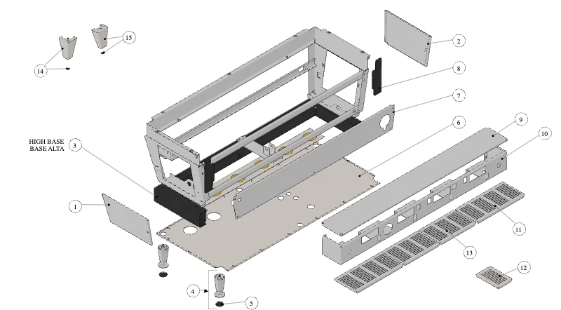 La Marzocco Linea-FB70 – 09 – Gehäuse – Linea (Explosionszeichnung)