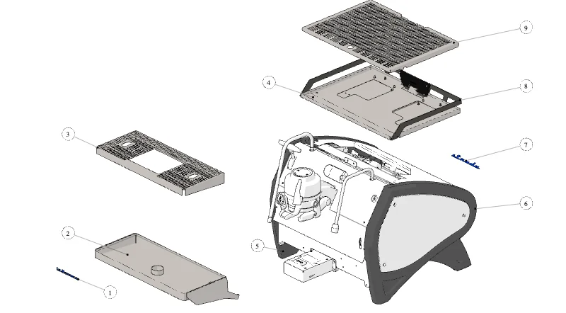 La Marzocco Strada X 1GR – 10 – Gehäuse (Explosionszeichnung)