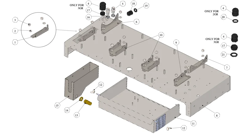 La Marzocco Strada EE – 11 – Body Panel Assembly (exploded view)