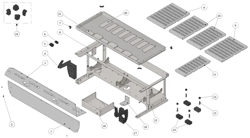La Marzocco GB5-FB80 – 11 – Body Panel Assembly – GB5 (exploded view)