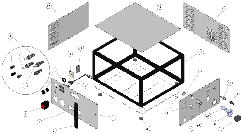 La Marzocco Modbar AV 1GR – 11 – Espresso Module – Body Panel Assem. (exploded view)
