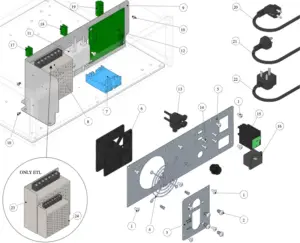 Exploded view Modbar Pur Over · 12 – Pour Over Module System