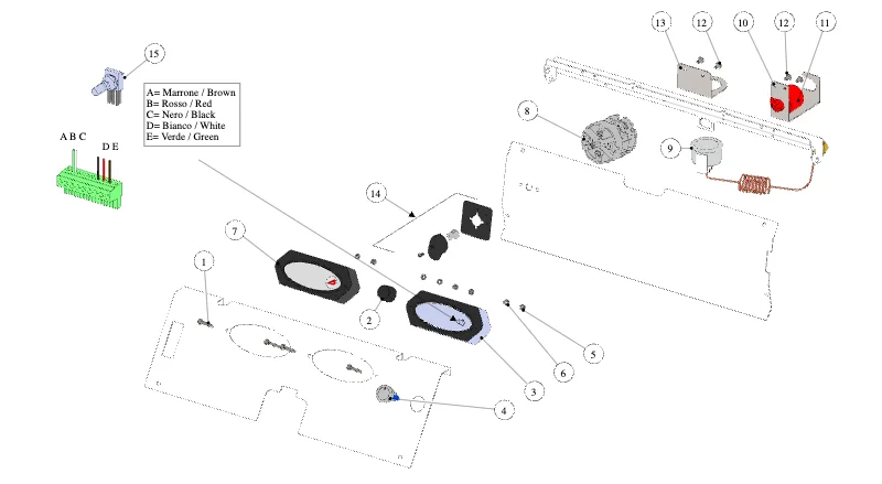 La Marzocco Strada EP 1GR – 13 – Control Panel Assembly (exploded view)