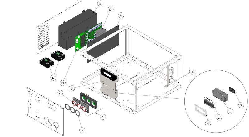 La Marzocco Modbar AV – 13 – Espresso Module – Electrical System (exploded view)