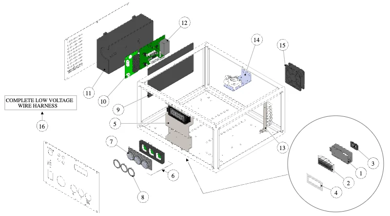 La Marzocco Modbar AV 1GR – 13 – Espresso Module – Electrical System (exploded view)