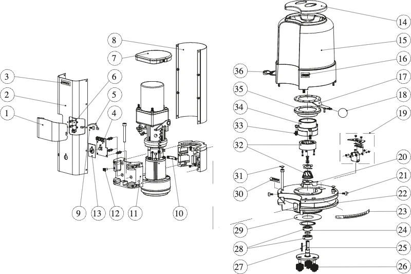 La Marzocco Vulcano Swift – 13 – Vulcano Swift Baugruppe (Explosionszeichnung)