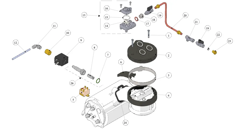 La Marzocco Strada S – 140 – Kaffeeboiler (Explosionszeichnung)