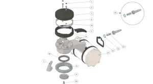 Explosionszeichnung Strada X · 145 – Kaffeeboiler ohne Straight-In