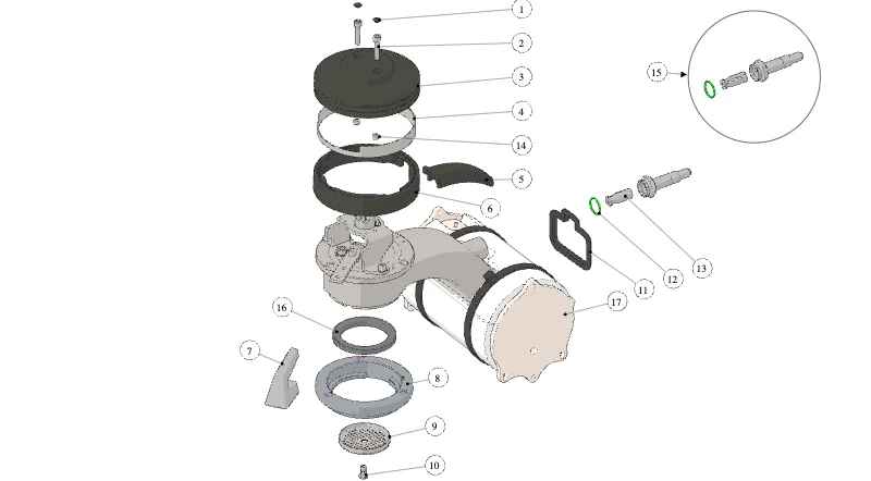 La Marzocco Strada X – 145 – Kaffeeboiler ohne Straight-In (Explosionszeichnung)