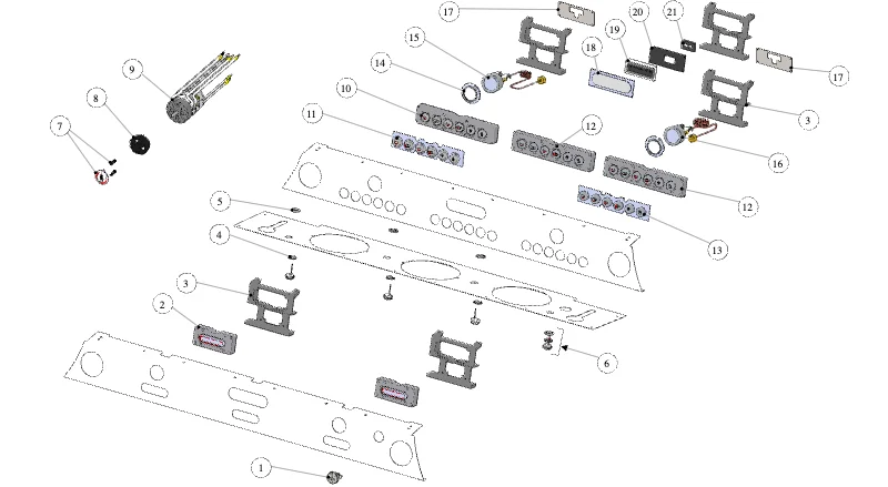 La Marzocco GB5 X-S – 15 – Control Panel Assembly (exploded view)