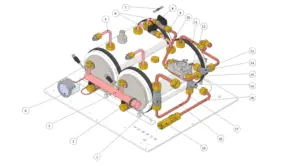 Exploded view Modbar AV · 15 – Espresso Module – Hydraulic Assem.