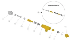 Exploded view GS3 · 16 – Steam Valve Assembly