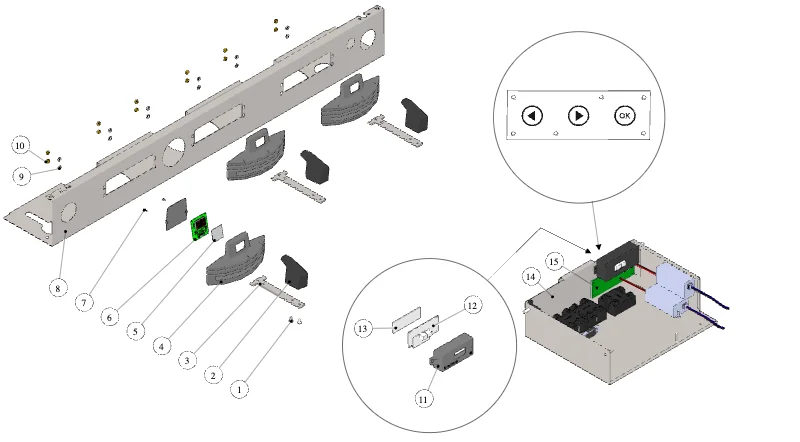 La Marzocco Linea PB – 17 – Control Panel Assembly – MP (exploded view)