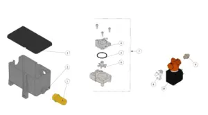Explosionszeichnung Modbar AV · 17 – Espressomodul – Fittings und Ventile