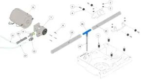 Explosionszeichnung Linea Micra · 17 – Pumpenkopf und Motor (Rotationspumpe)