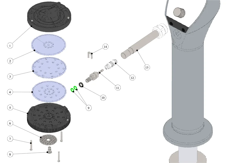La Marzocco Modbar Pour-Over new – 17 – Pour-Over-Zapfsystem (Explosionszeichnung)