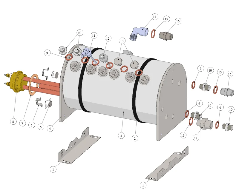 La Marzocco Modbar Steam – 18 – Dampfmodul (Explosionszeichnung)