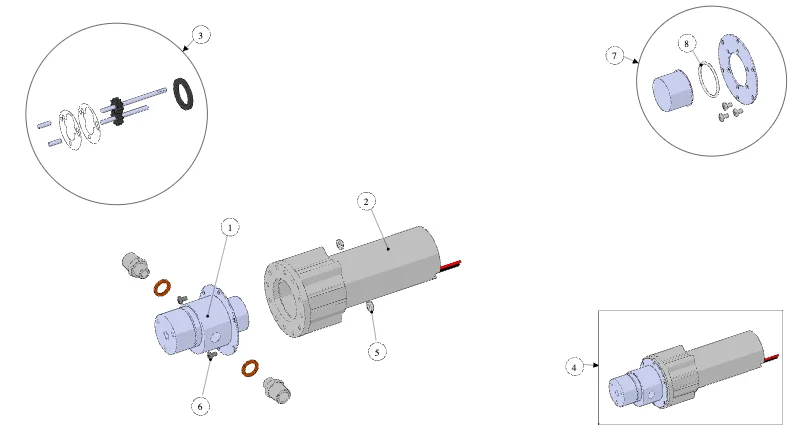 La Marzocco Shot Brewer – 19 – Zahnradpumpe – EP (Explosionszeichnung)