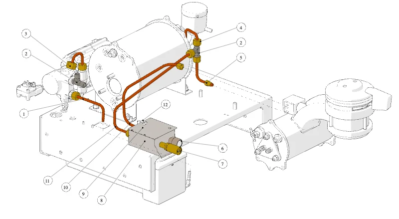 La Marzocco Strada EP 1GR – 19 – Hydraulic Assembly (exploded view)