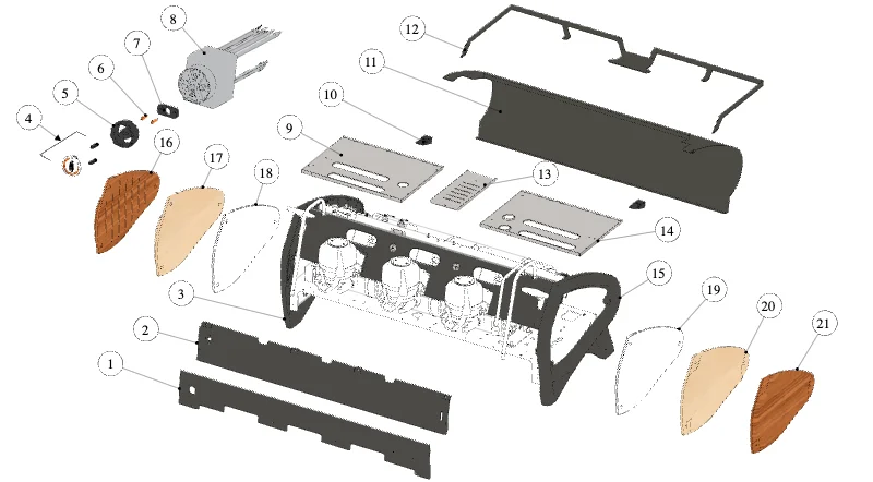 La Marzocco Strada X – 20 – Gehäuse (Explosionszeichnung)