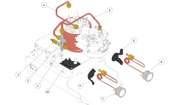 La Marzocco Linea Micra – 21 – Hydraulik (Explosionszeichnung)