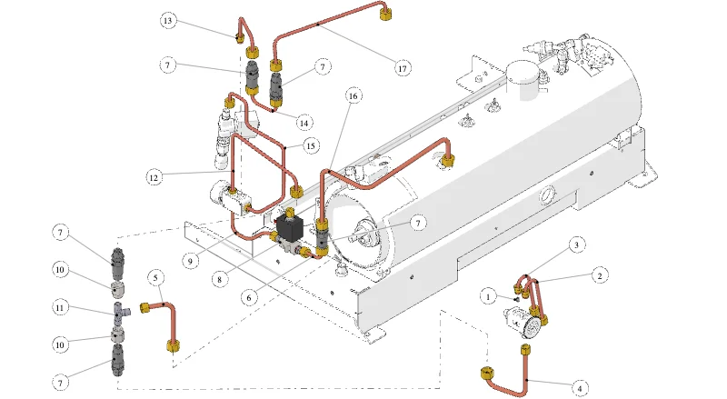 La Marzocco GB5 X-S – 21 – Hydraulic Assembly – X Version (exploded view)
