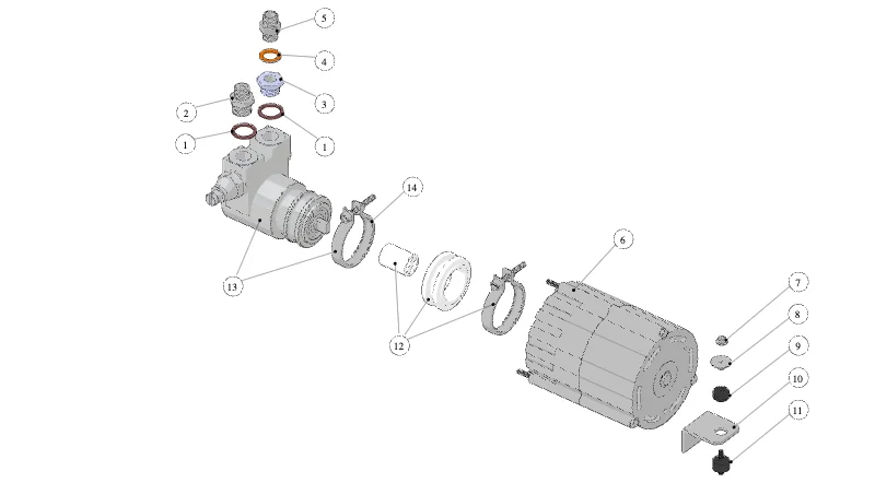 La Marzocco GS3 – 21 – Water Motor Pump Assembly (exploded view)