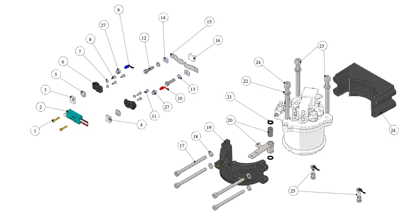 La Marzocco Linea Micra – 23 – Brühgruppe (Explosionszeichnung)
