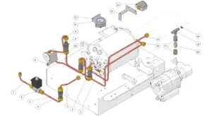 Explosionszeichnung Leva 1GR · 23 – Hydraulik