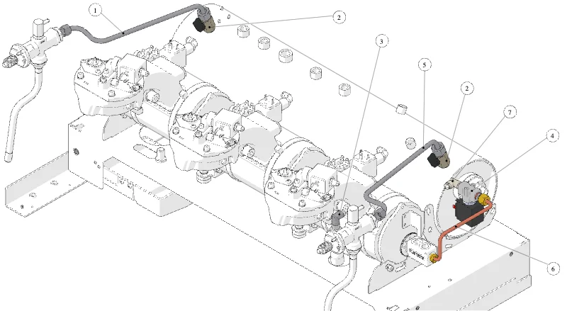 La Marzocco KB90 – 23 – Hydraulik (Explosionszeichnung)