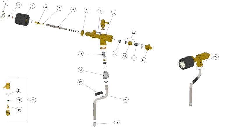 La Marzocco GB5-FB80 – 23 – Steam Wand Assembly (exploded view)