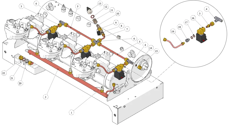 La Marzocco KB90 – 25 – Autoclean DND Autopurge (Explosionszeichnung)