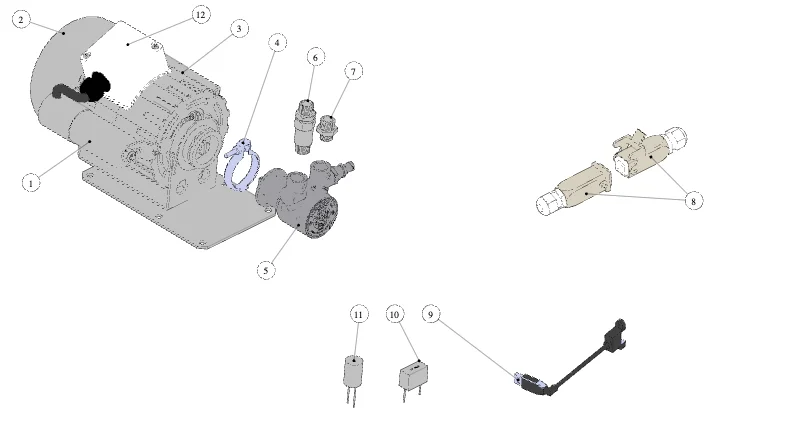 La Marzocco Modbar AV – 25 – Electrical System and Pump (exploded view)