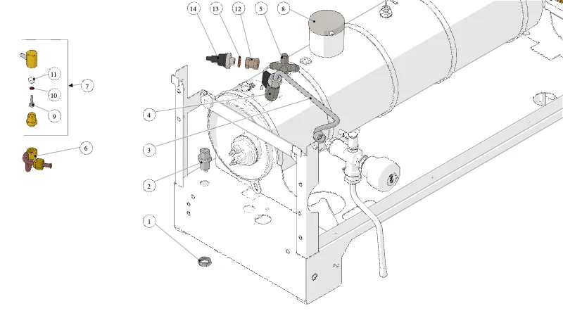La Marzocco Linea PB – 25 – Hydraulic Assembly (exploded view)