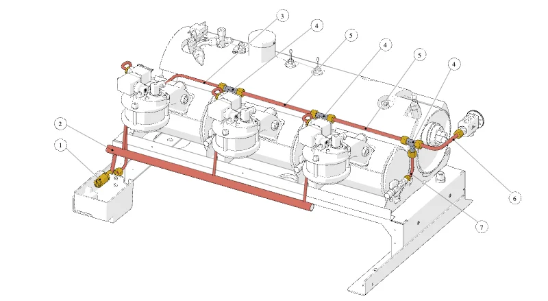 La Marzocco GB5 X-S – 25 – Hydraulic Assembly – X Version (exploded view)