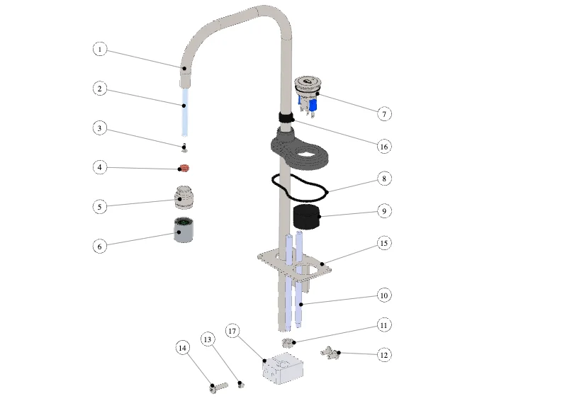 La Marzocco Modbar Pour-Over new – 25 – Heißwasser-System (Explosionszeichnung)