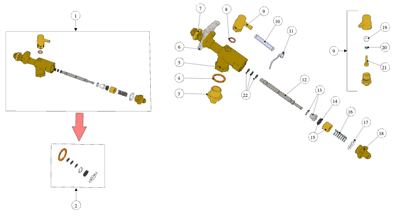 La Marzocco Leva – 25 – Steam Valve Assembly – S Version (exploded view)