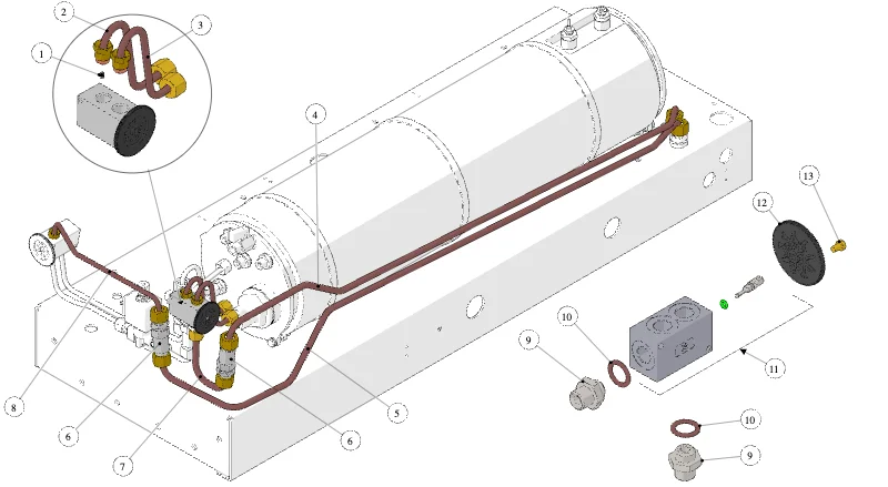 La Marzocco Strada MP – 26 – Hydraulik (Explosionszeichnung)