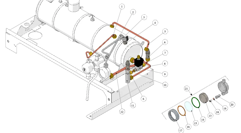 La Marzocco Linea PB – 27 – Hydraulic Assembly (exploded view)