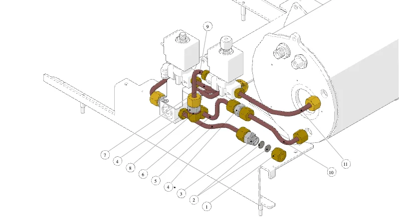 La Marzocco GS3 – 27 – Hydraulic Assembly – MP (exploded view)