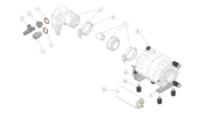 Explosionszeichnung Leva 1GR · 27 – Pumpenkopf und Motor (Rotationspumpe)
