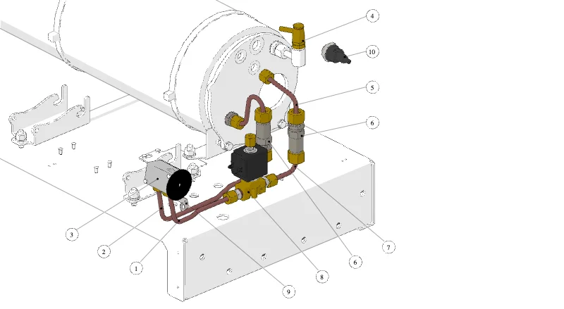 La Marzocco Strada MP – 28 – Hydraulik (Explosionszeichnung)