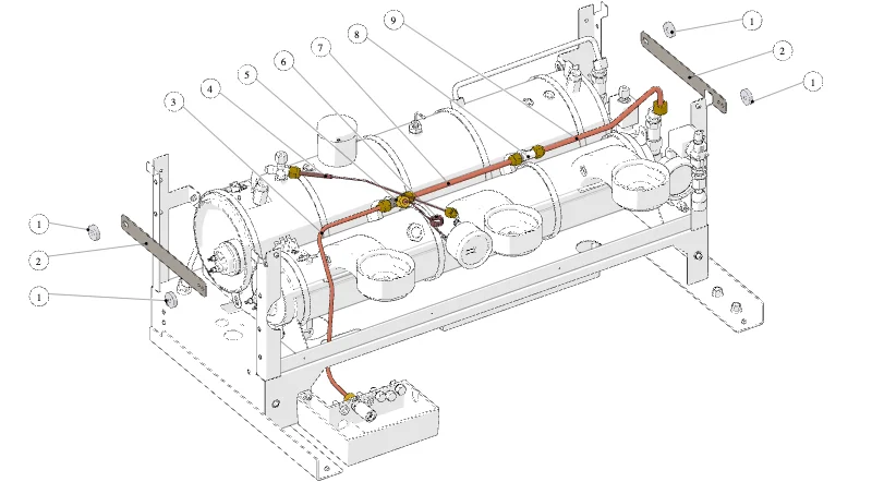 La Marzocco Linea PB – 29 – Hydraulic Assembly (exploded view)