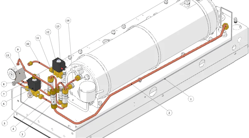 La Marzocco Leva – 29 – Hydraulic Assembly (exploded view)