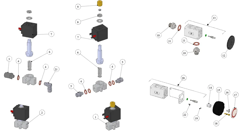 La Marzocco GB5 X-S – 31 – Fittings and Valves (exploded view)
