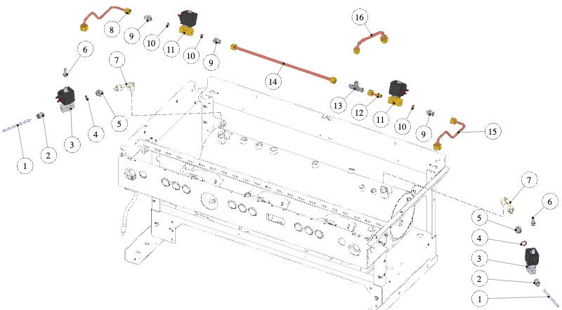 La Marzocco Linea PB – 32 – Hydraulic Assembly Smartsteam (exploded view)